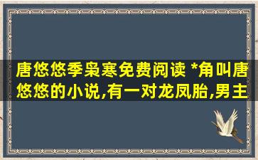 唐悠悠季枭寒免费阅读 *角叫唐悠悠的小说,有一对龙凤胎,男主叫季枭寒